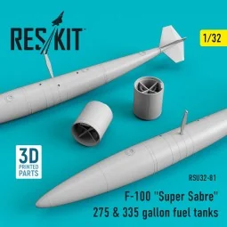 F-100 Super Sabre 275 & 335 gallon fuel tanks, 1/32 - ResKit Models...
