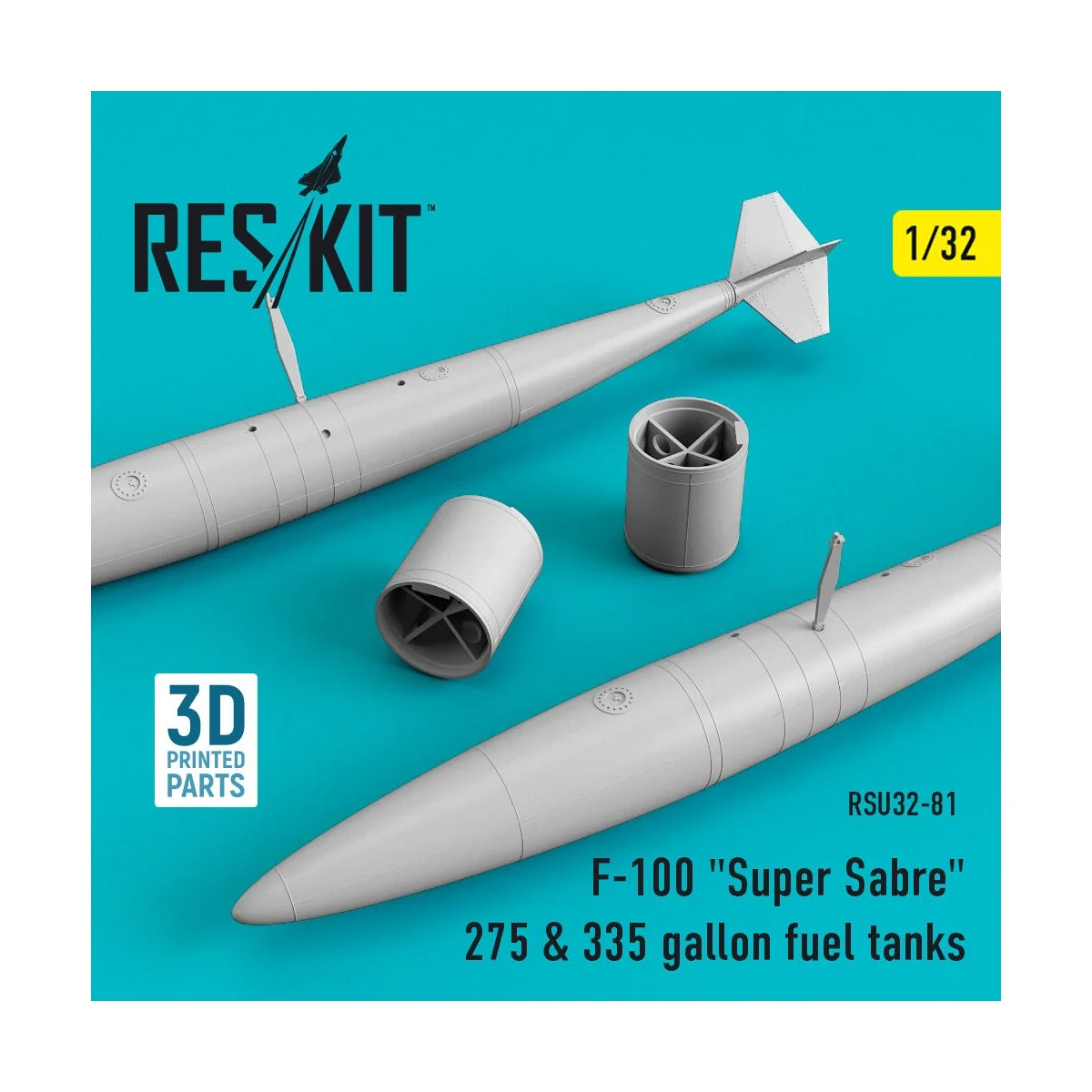 F-100 Super Sabre 275 & 335 gallon fuel tanks, 1/32 - ResKit Models... F-100 Super Sabre 275 & 335 gallon fuel tanks, 1/32 - ResKit Models...