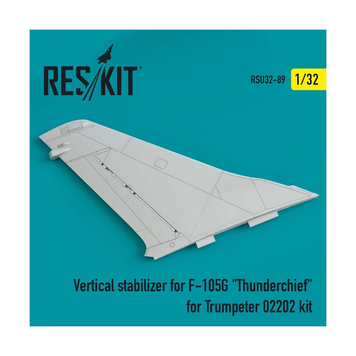 Vertical stabilizer for F-105G Thunderchief for Trumpeter 02202 kit...