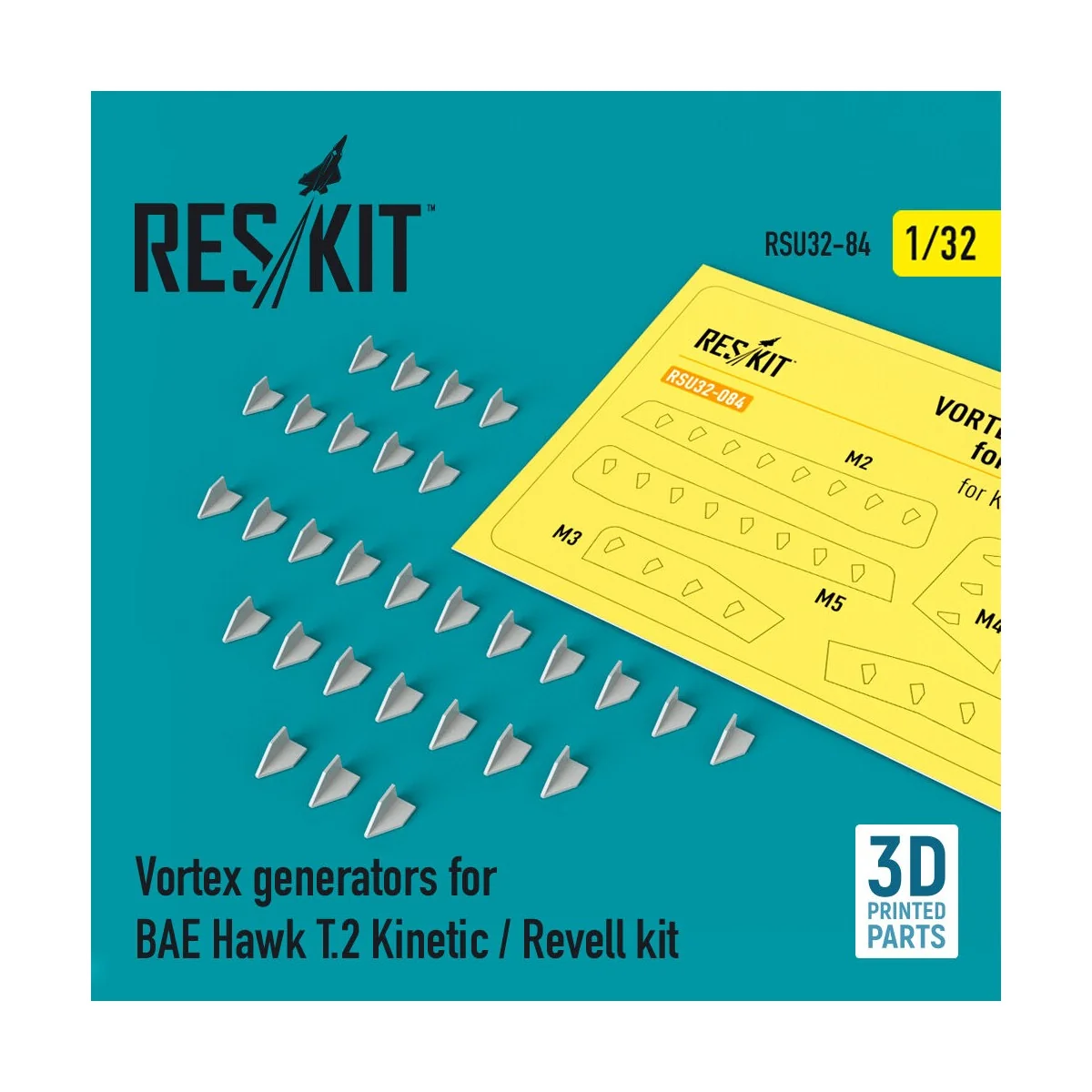Vortex generators for BAE Hawk T.2 Kinetic / Revell kit (3D Printed...