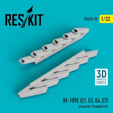 Bf-109E (E1, E3, E4, E7) exhaust for Trumpeter kit (3D Printed), 1/...