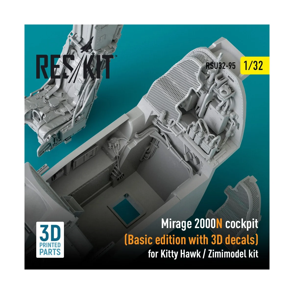 Mirage 2000N cockpit (Basic edition with 3D decals) for Kitty Hawk ...