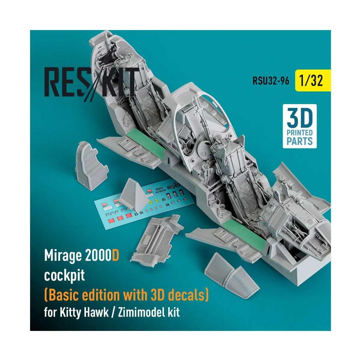 Mirage 2000D cockpit (Basic edition with 3D decals) for Kitty Hawk ...