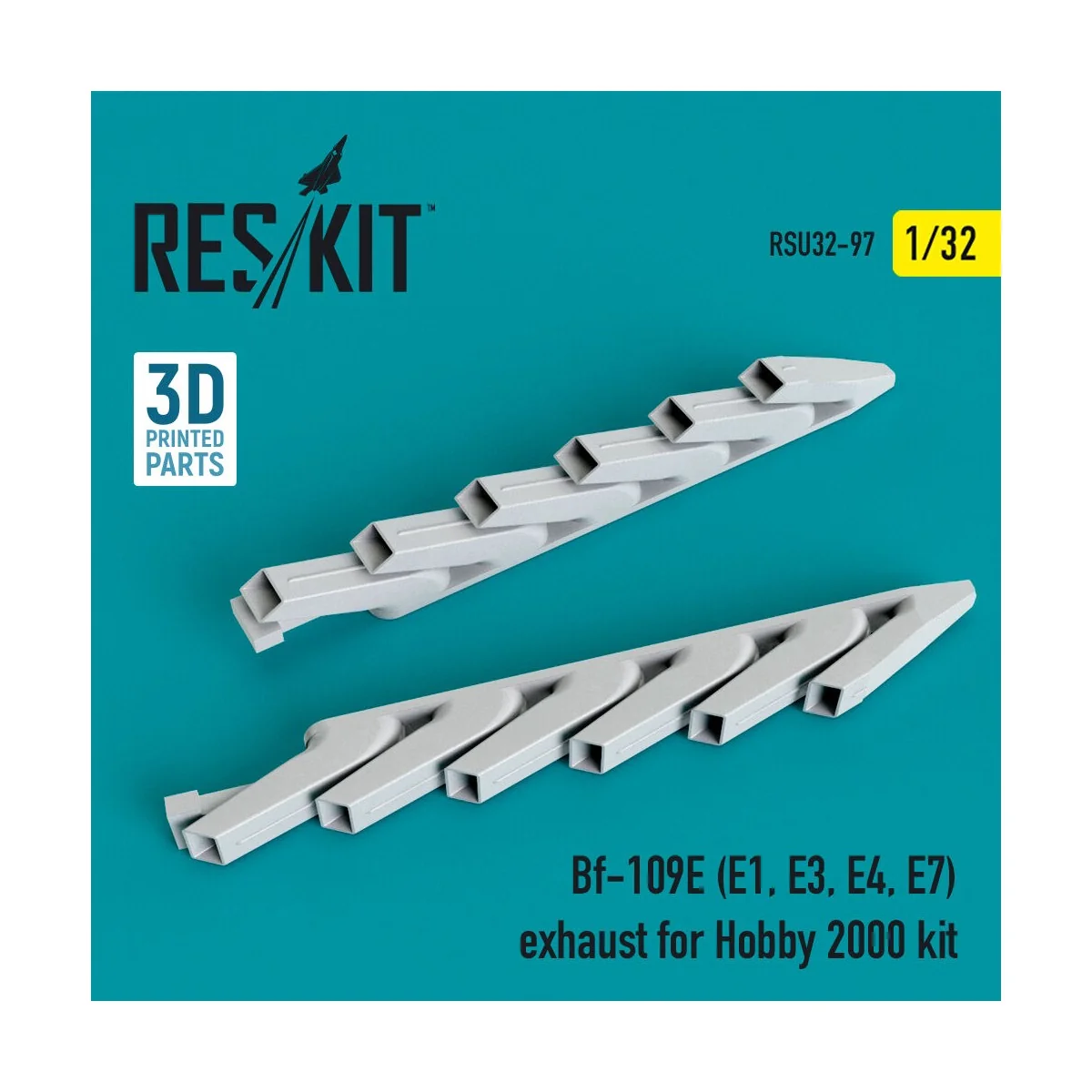 Bf-109E (E1, E3, E4, E7) exhaust for Hobby 2000 kit, 1/32 - ResKit ... Bf-109E (E1, E3, E4, E7) exhaust for Hobby 2000 kit, 1/32 - ResKit ...