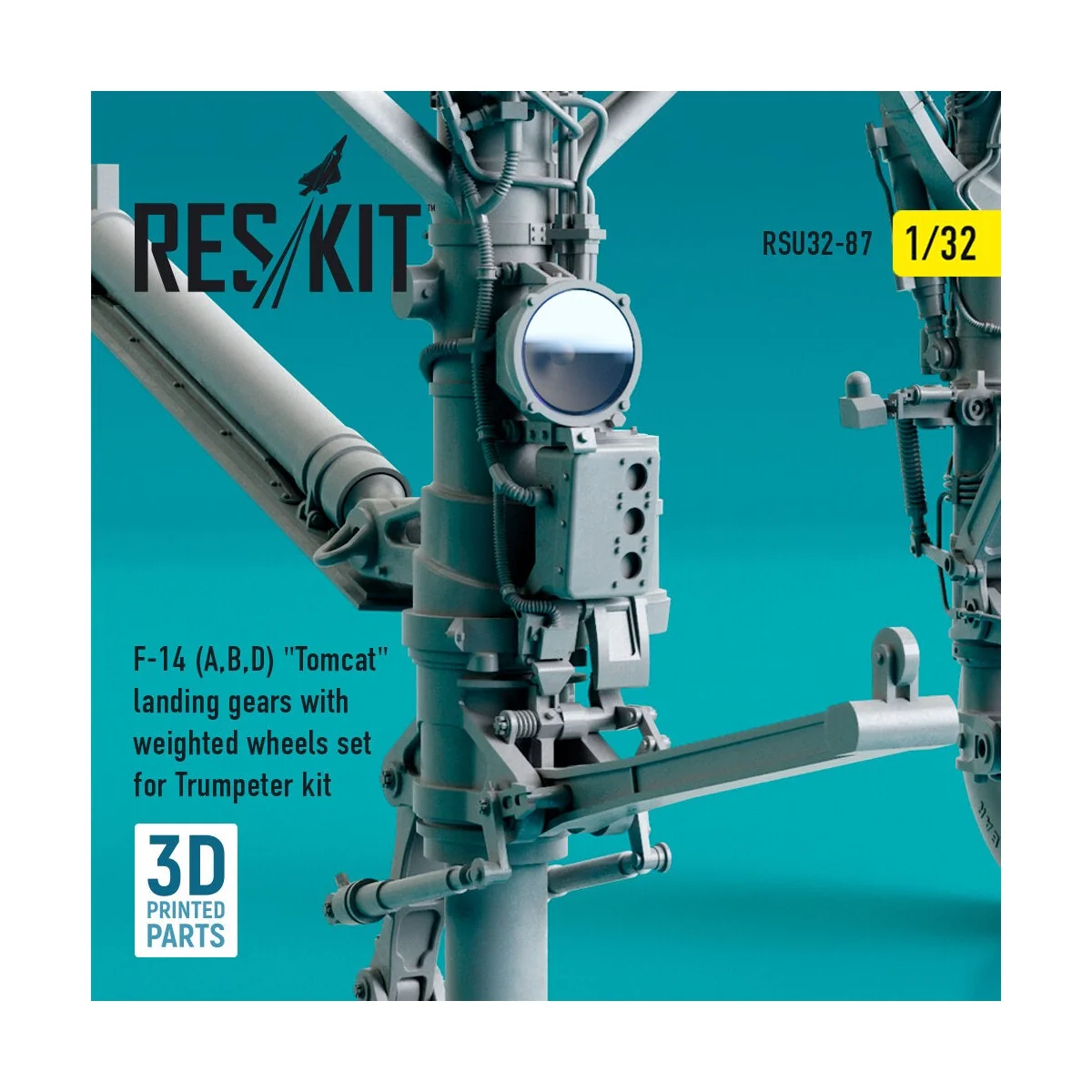 F-14 (A, B, D) Tomcat landing gears with weighted wheels set for Tr... F-14 (A, B, D) Tomcat landing gears with weighted wheels set for Tr...