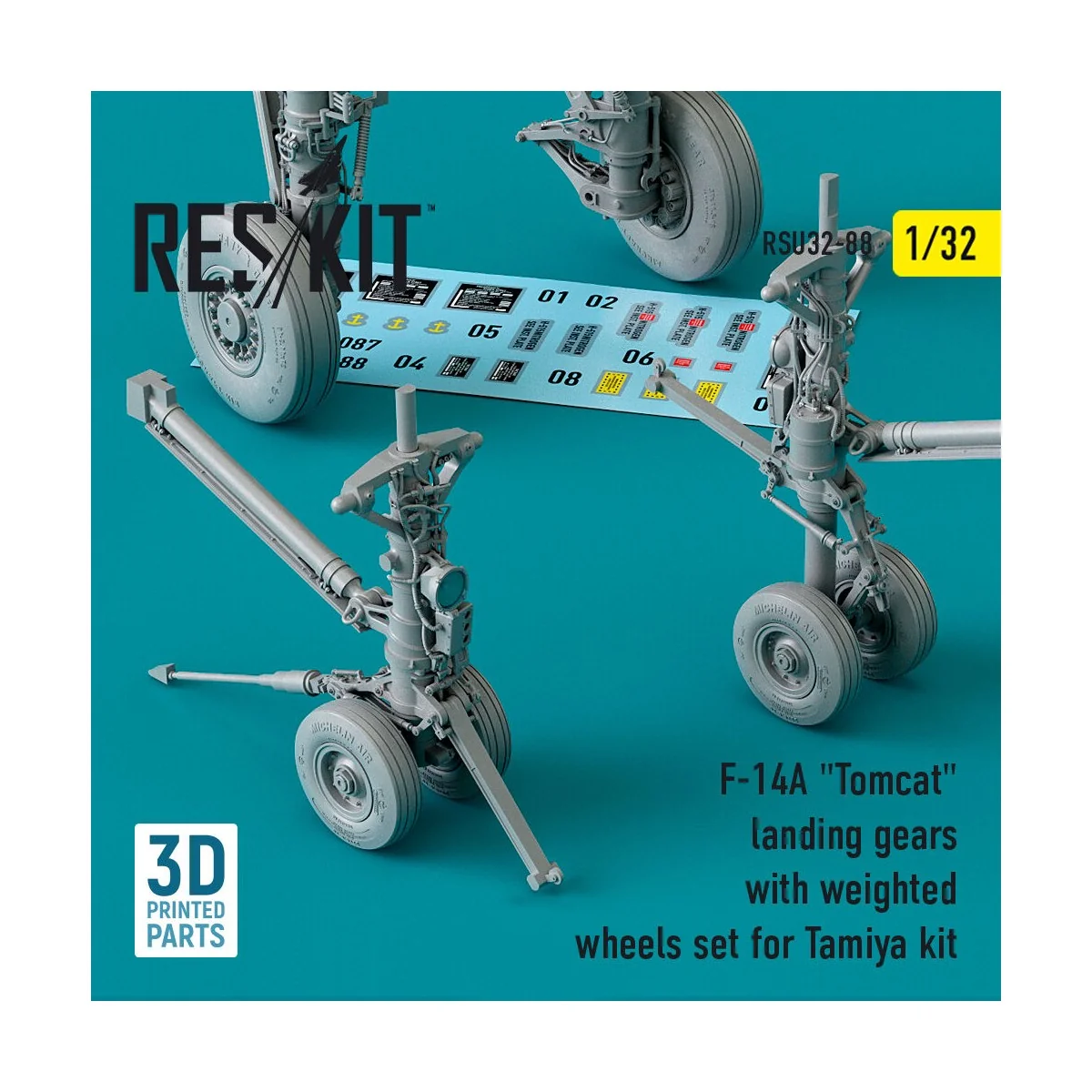 F-14A Tomcat landing gears with weighted wheels set for Tamiya kit ... F-14A Tomcat landing gears with weighted wheels set for Tamiya kit ...