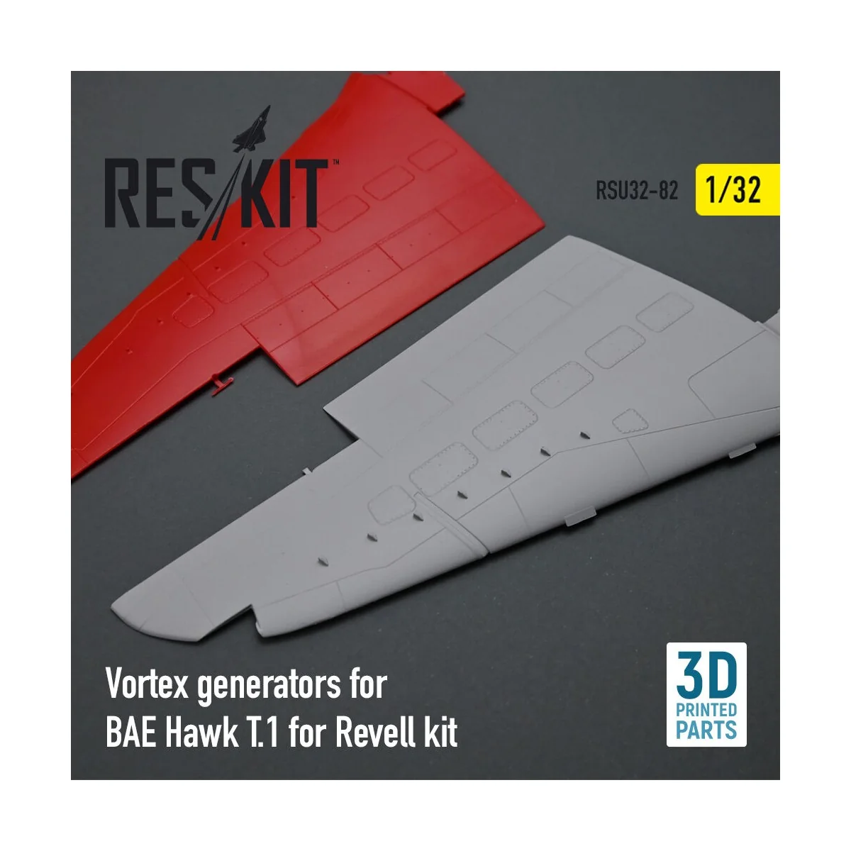 Vortex generators for BAE Hawk T.1 for Revell kit (3D Printed), 1/3...