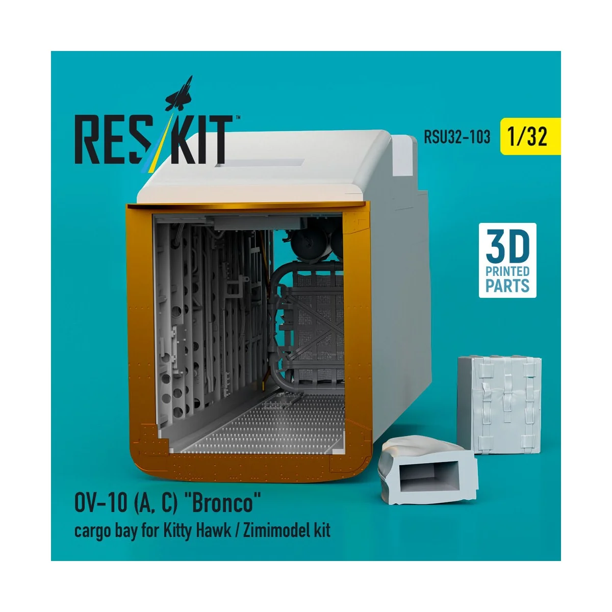 OV-10 (A, C) Bronco cargo bay for Kitty Hawk / Zimimodel kit (3D Pr... OV-10 (A, C) Bronco cargo bay for Kitty Hawk / Zimimodel kit (3D Pr...