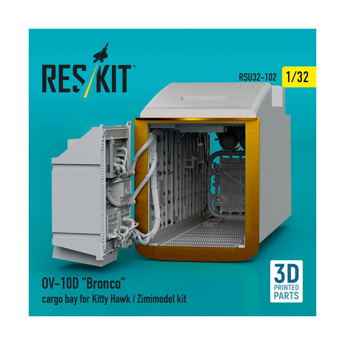 OV-10D Bronco cargo bay for Kitty Hawk/Zimimodel kit (3D Printed), ...