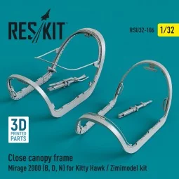 Close canopy frame Mirage 2000 (B,D,N) for Kitty Hawk / Zimimodel k...