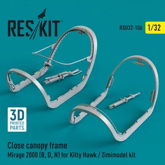 Close canopy frame Mirage 2000 (B, D, N) for Kitty Hawk / Zimimodel... Close canopy frame Mirage 2000 (B, D, N) for Kitty Hawk / Zimimodel...