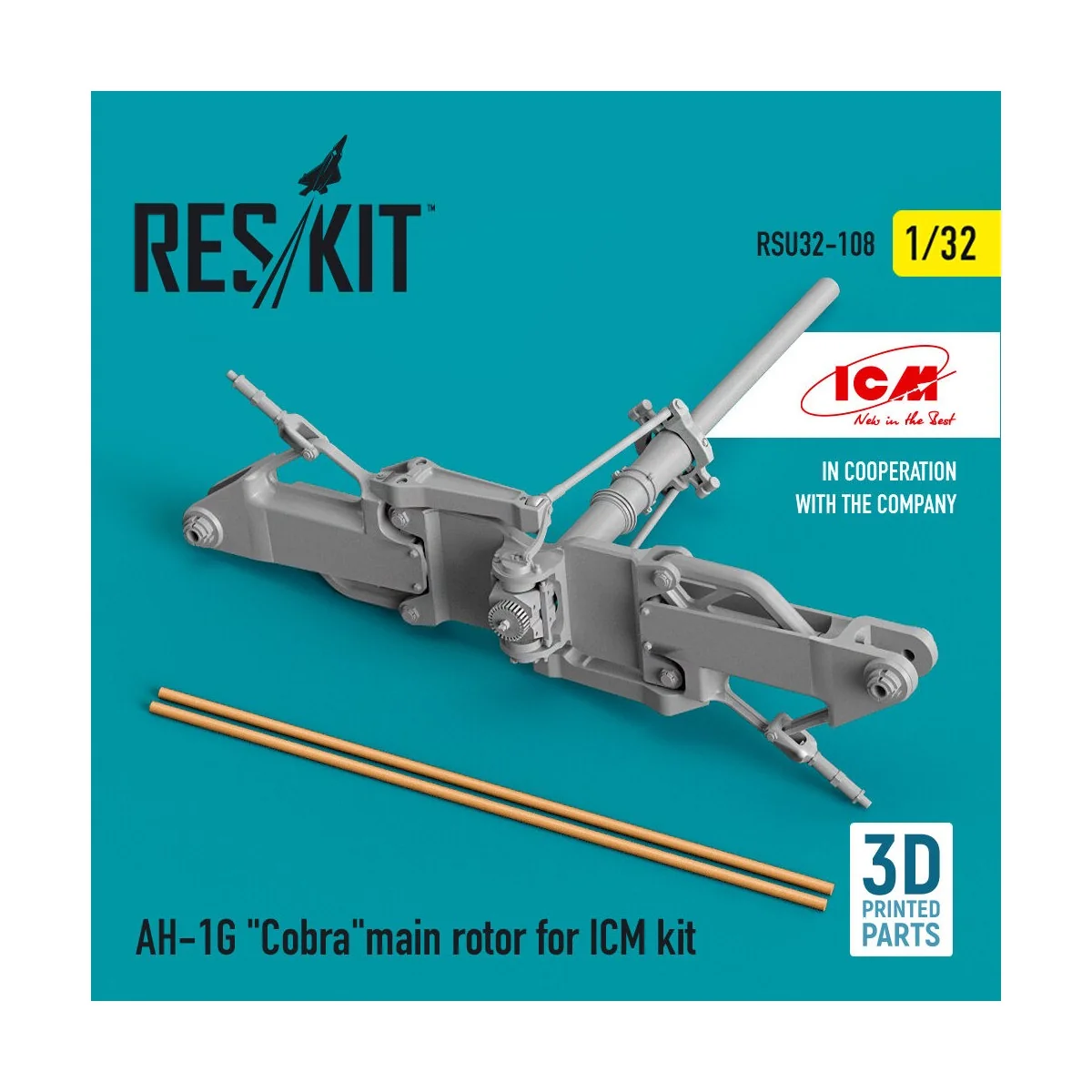 AH-1G Cobramain rotor for ICM kit (3D Printed), 1/32 - ResKit Model... AH-1G Cobramain rotor for ICM kit (3D Printed), 1/32 - ResKit Model...