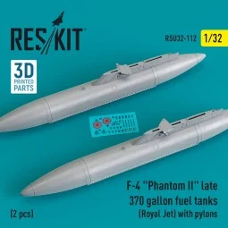 F-4 Phantom II late 370 gallon fuel tanks (Royal Jet) with pylons (...