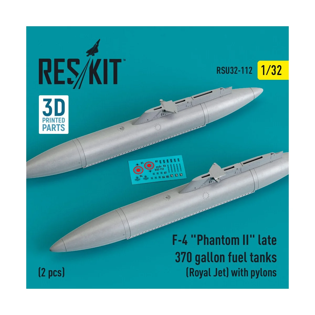 F-4 Phantom II late 370 gallon fuel tanks (Royal Jet) with pylons (...