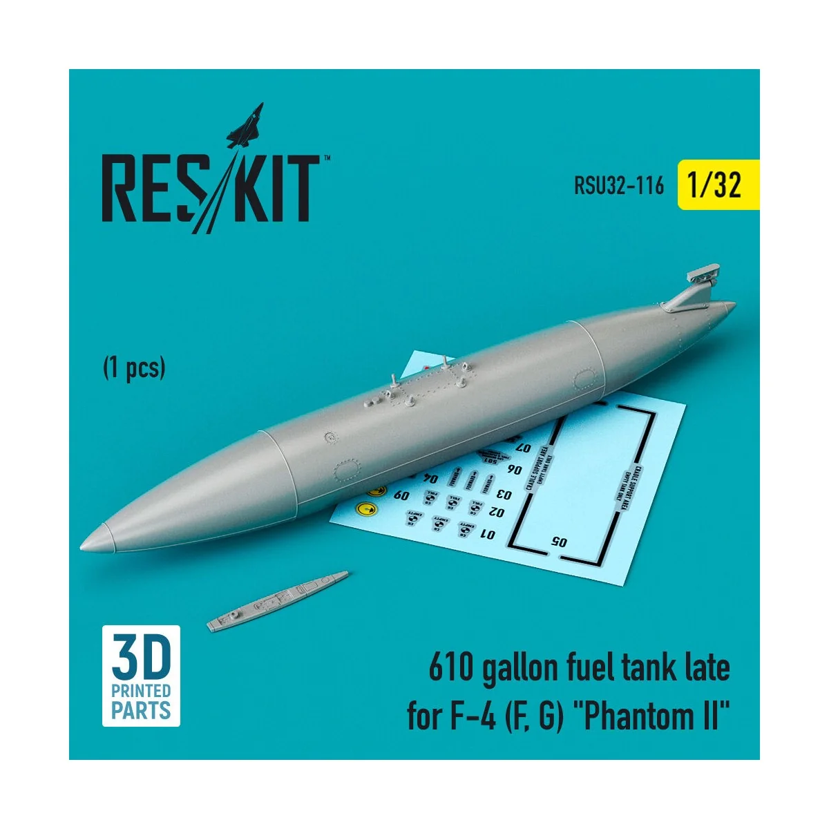 610 gallon fuel tank late for F-4 (F, G) Phantom II (3D Printed), 1... 610 gallon fuel tank late for F-4 (F, G) Phantom II (3D Printed), 1...