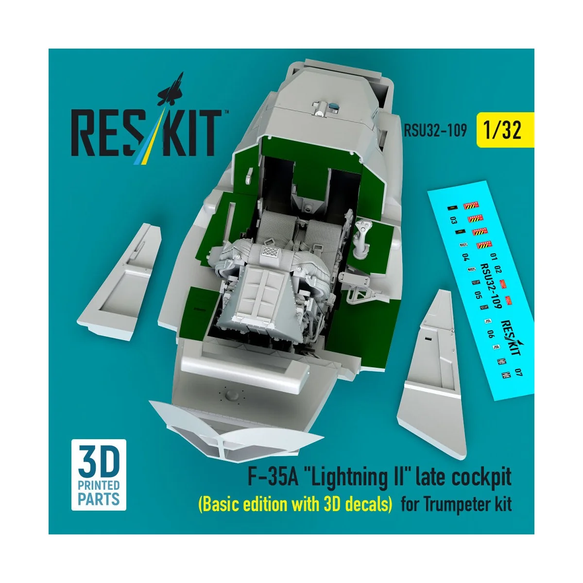 F-35A Lightning II late cockpit (Basic edition with 3D decals) for ...