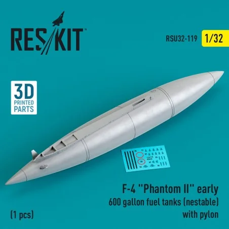 F-4 Phantom II early 600 gallon fuel tanks (nestable) with pylon (1...