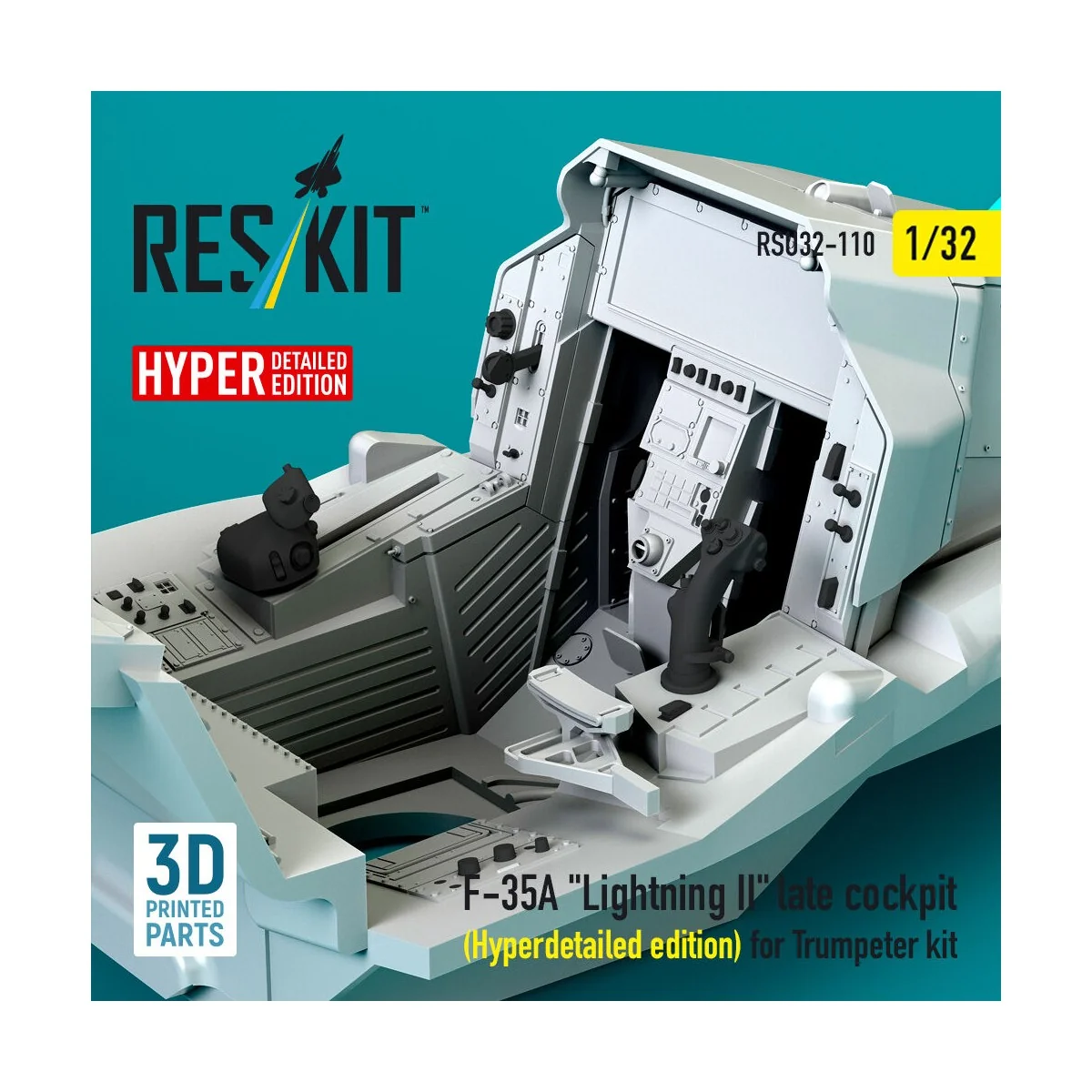 F-35A Lightning II late cockpit (Hyperdetailed edition) for Trumpet...