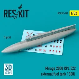 Mirage 2000 RPL 522 external fuel tank 1300lt (3D Printed) 1/32 - R...