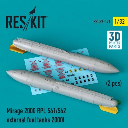 Mirage 2000 RPL 541/542 external fuel tanks 2000lt (2 pcs) (3D Prin... Mirage 2000 RPL 541/542 external fuel tanks 2000lt (2 pcs) (3D Prin...