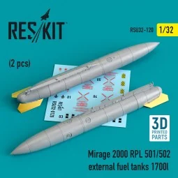 Mirage 2000 RPL 501/502 external fuel tanks 1700lt (2 pcs) (3D Prin...