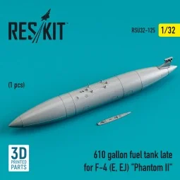 610 gallon fuel tank late for F-4 (E, EJ) Phantom II (1 pcs) (3D Pr...