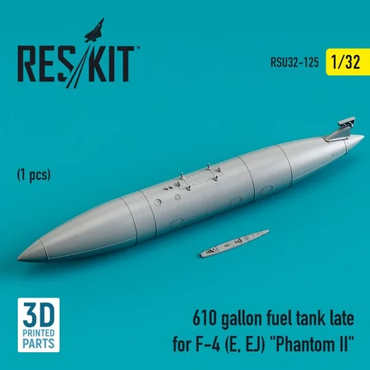610 gallon fuel tank late for F-4 (E, EJ) Phantom II (1 pcs) (3D Pr...