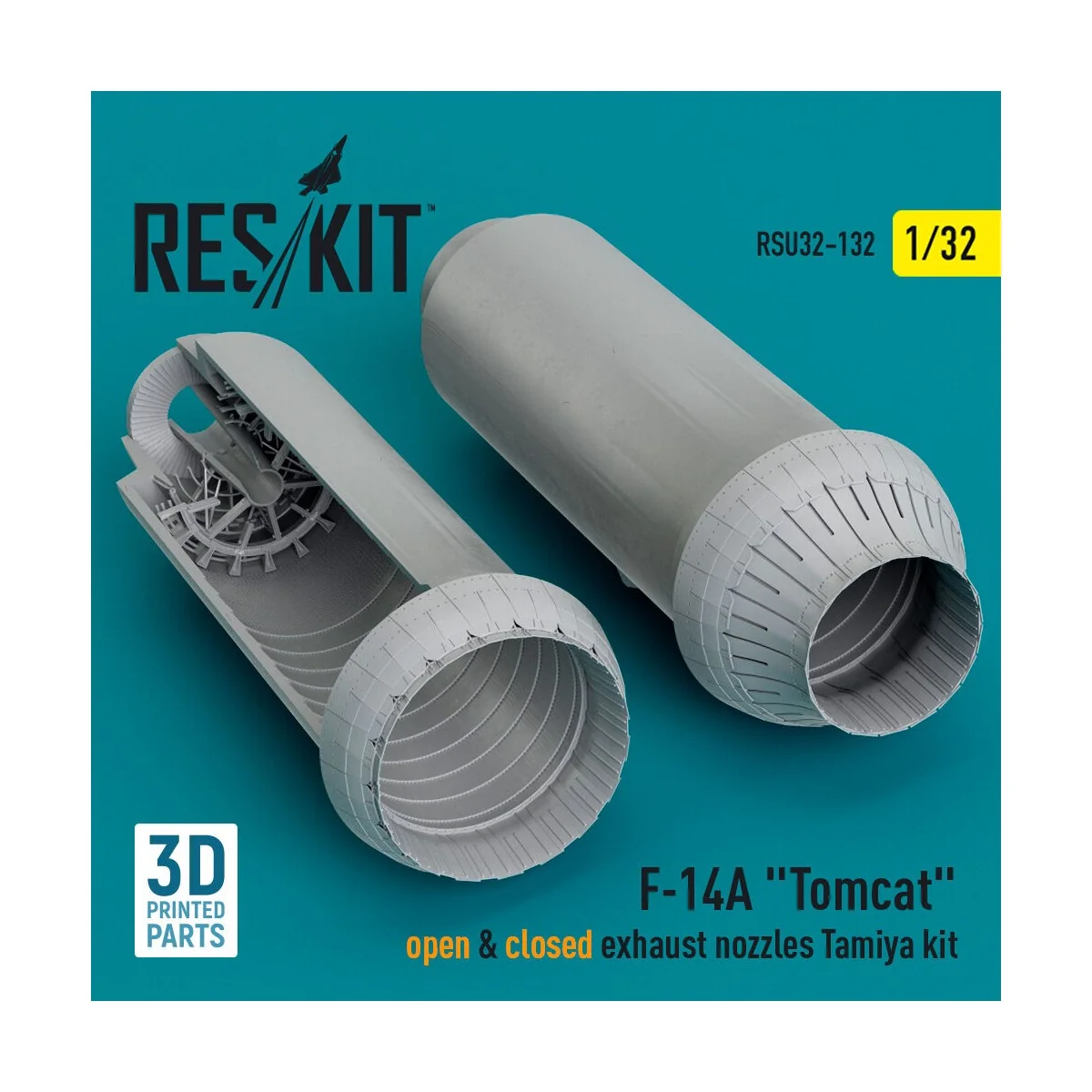 F-14A Tomcat open & closed exhaust nozzles Tamiya kit (3D Printed),...