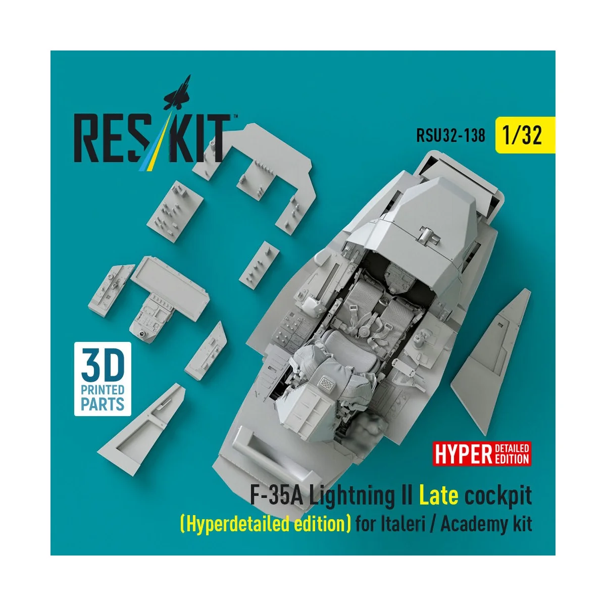 F-35A Lightning II Late cockpit (Hyperdetailed edition) for Italeri... F-35A Lightning II Late cockpit (Hyperdetailed edition) for Italeri...