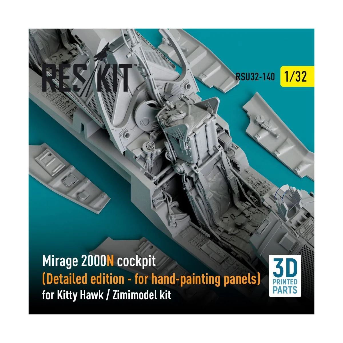 Mirage 2000N cockpit (Detailed edition) for Kitty Hawk / Zimimodel ...