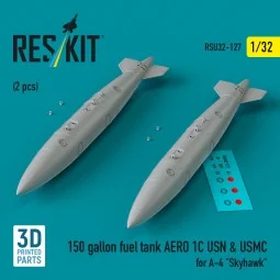 150 gallon fuel tank AERO 1C USN & USMC for A-4 Skyhawk (2 pcs) (3D...