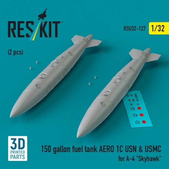 150 gallon fuel tank AERO 1C USN & USMC for A-4 Skyhawk (2 pcs) (3D...
