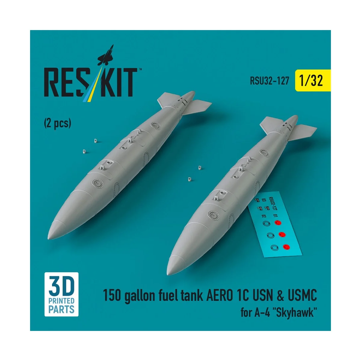 150 gallon fuel tank AERO 1C USN & USMC for A-4 Skyhawk (2 pcs) (3D...