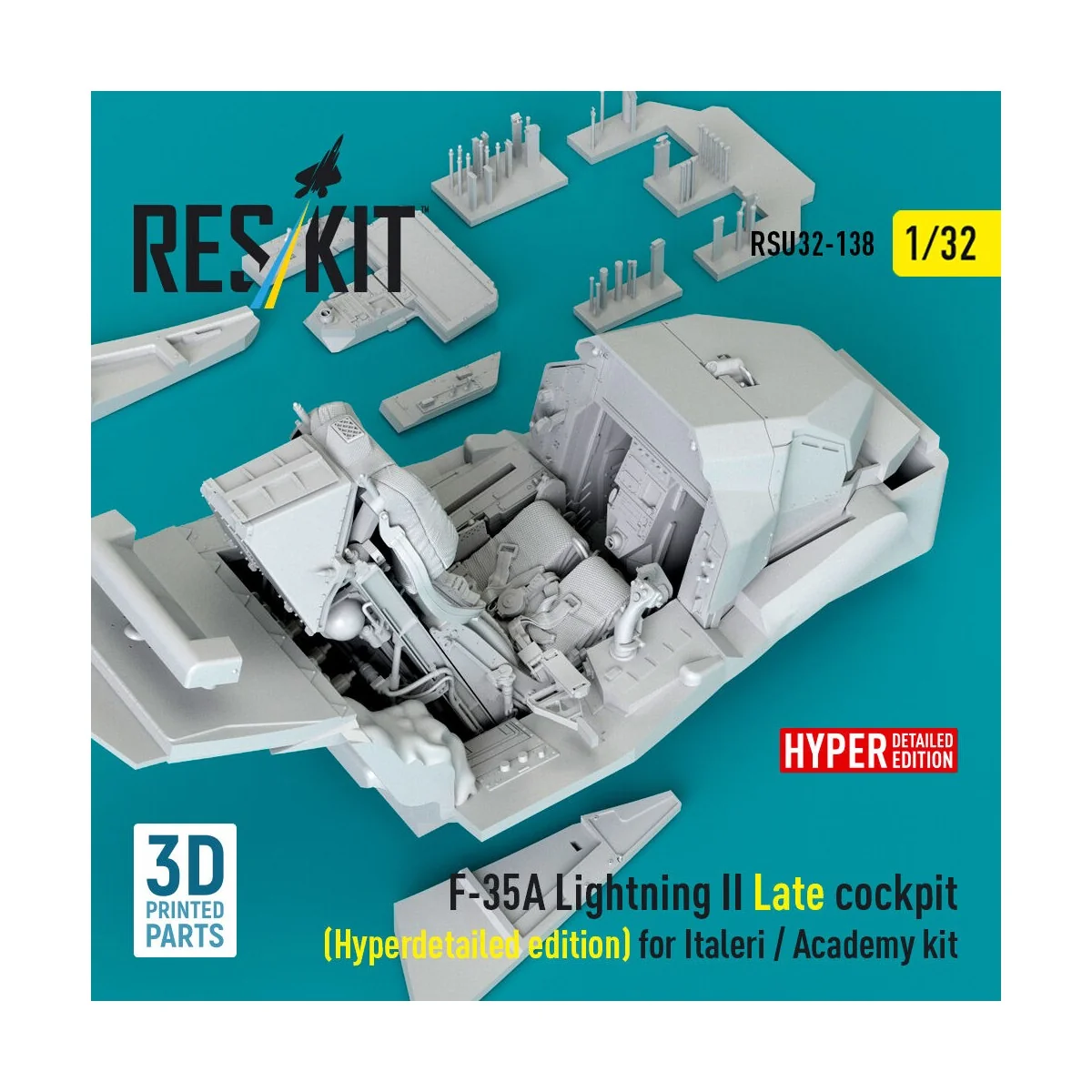 F-35A Lightning II Late cockpit (Hyperdetailed edition) for Italeri... F-35A Lightning II Late cockpit (Hyperdetailed edition) for Italeri...