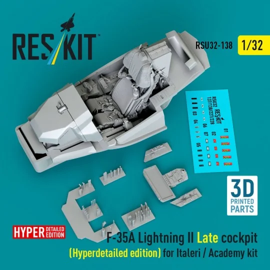 F-35A Lightning II Late cockpit (Hyperdetailed edition) for Italeri... F-35A Lightning II Late cockpit (Hyperdetailed edition) for Italeri...