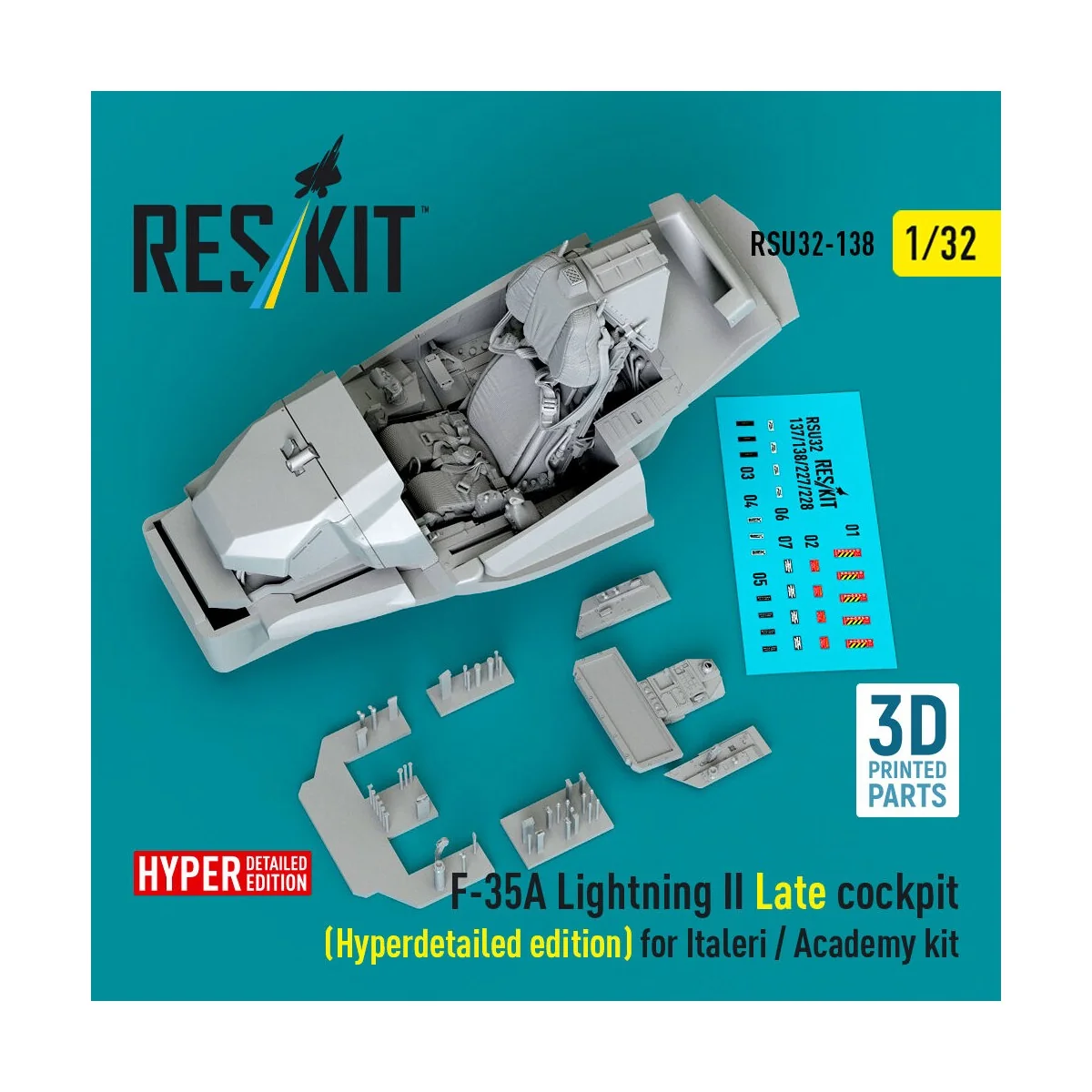 F-35A Lightning II Late cockpit (Hyperdetailed edition) for Italeri...