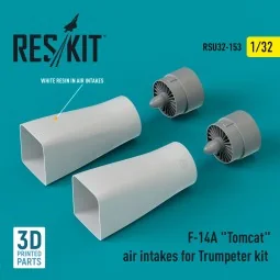 F-14A Tomcat air intakes for Trumpeter kit (3D Printed), 1/32 - Res...