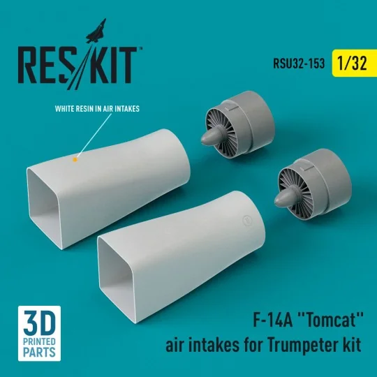 F-14A Tomcat air intakes for Trumpeter kit (3D Printed), 1/32 - Res...