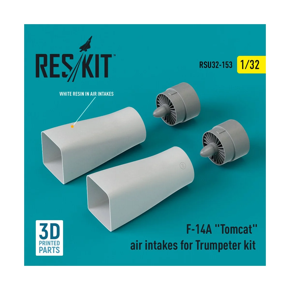 F-14A Tomcat air intakes for Trumpeter kit (3D Printed), 1/32 - Res...
