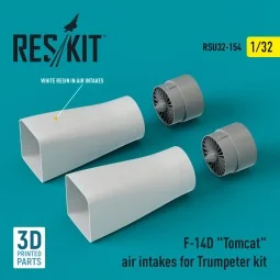 F-14D Tomcat air intakes for Trumpeter kit (3D Printed), 1/32 - Res...