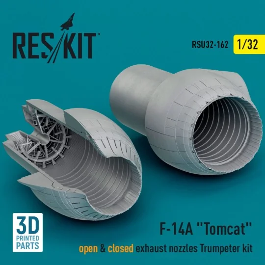 F-14A Tomcat open & closed exhaust nozzles Trumpeter kit (3D Printe...