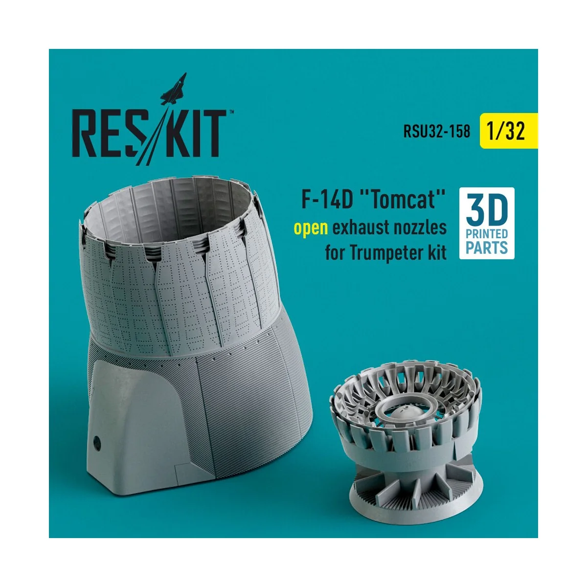 F-14D Tomcat open exhaust nozzles for Trumpeter kit (3D Printed), 1... F-14D Tomcat open exhaust nozzles for Trumpeter kit (3D Printed), 1...