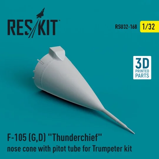 F-105 (G,D) Thunderchief nose cone with pitot tube for Trumpeter ki...