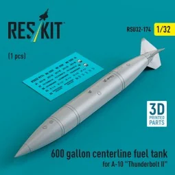 600 gallon centerline fuel tank for A-10 Thunderbolt II (1 pcs) (3D...
