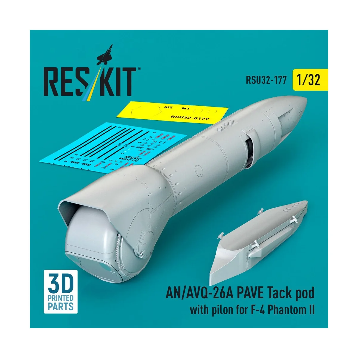 AN/AVQ-26A PAVE Tack pod with pilon for F-4 Phantom II (3D Printed)...