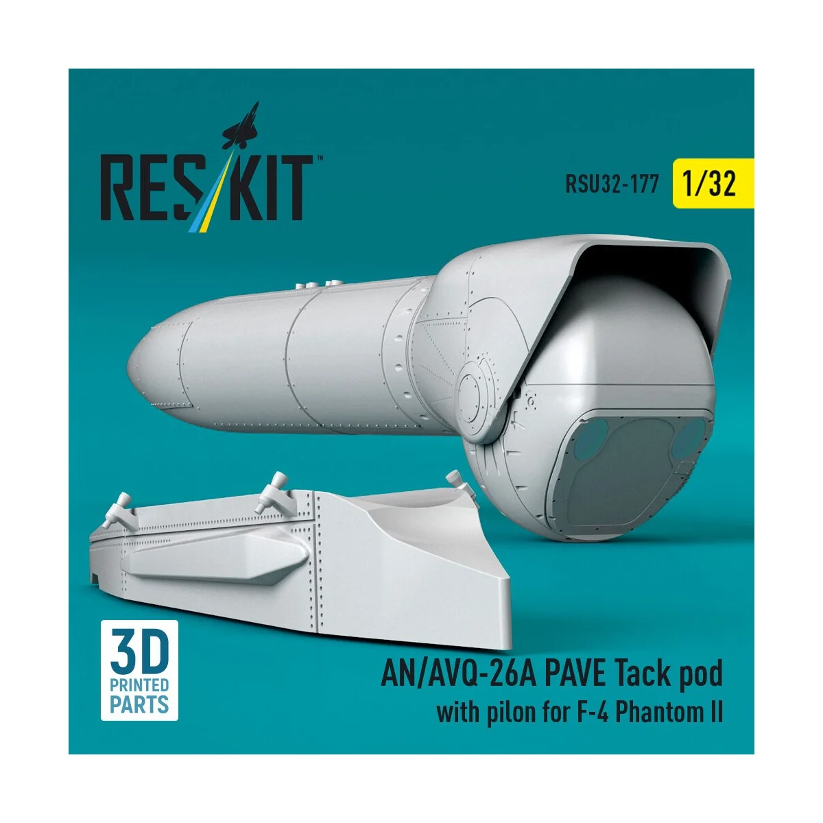 AN/AVQ-26A PAVE Tack pod with pilon for F-4 Phantom II (3D Printed)...