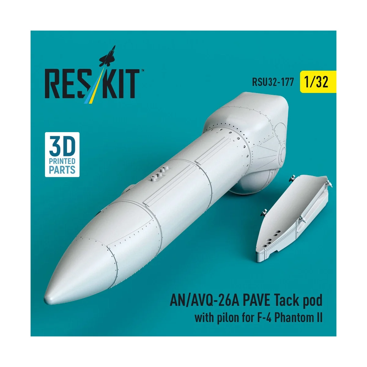 AN/AVQ-26A PAVE Tack pod with pilon for F-4 Phantom II (3D Printed)...
