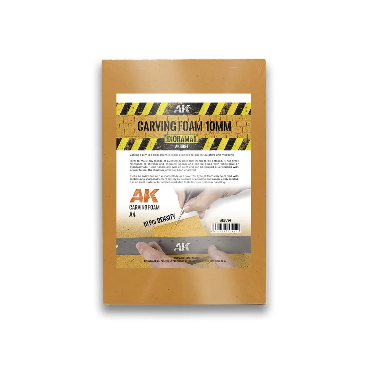 CARVING FOAM 10MM A4 SIZE (305 x 228 MM) - AK Interactive AK8094