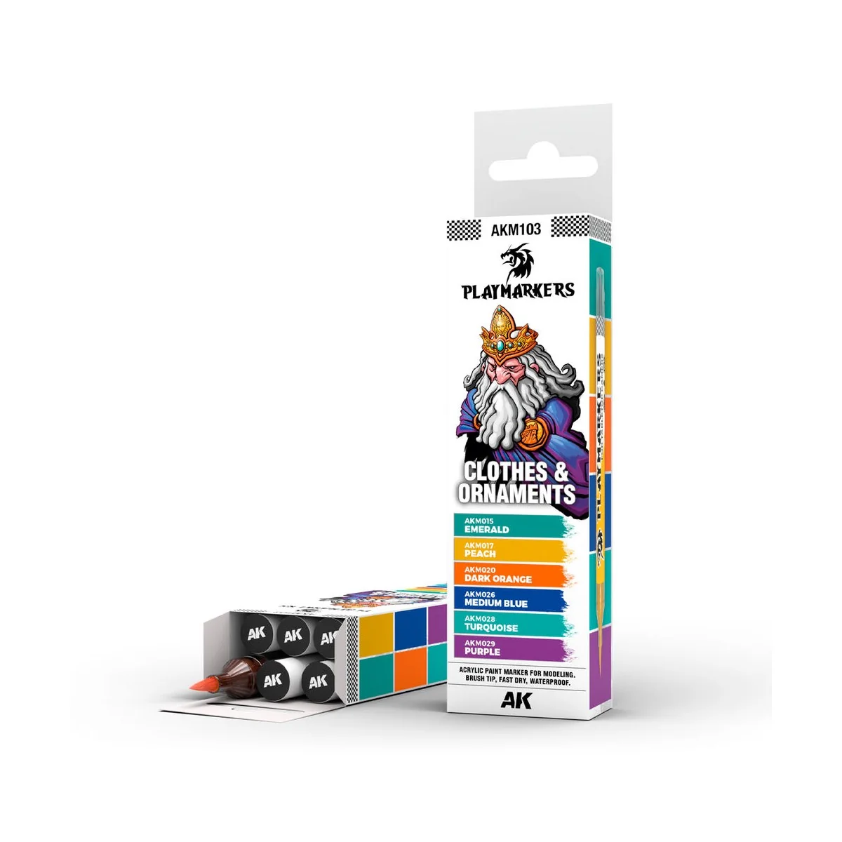 PLAYMARKERS SET - CLOTHES & ORNAMENTS (6 ref.) - AK Interactive AKM103