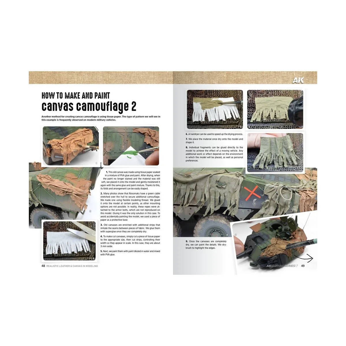 LEARNING 17 REALISTIC LEATHER & CANVAS (EN) - AK Interactive AK542